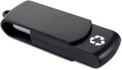 Obrázky: USB kľúč Recycloflash otočný 16 GB, čierna