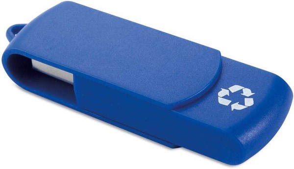 Obrázky: USB kľúč Recycloflash otočný 4 GB, modrá