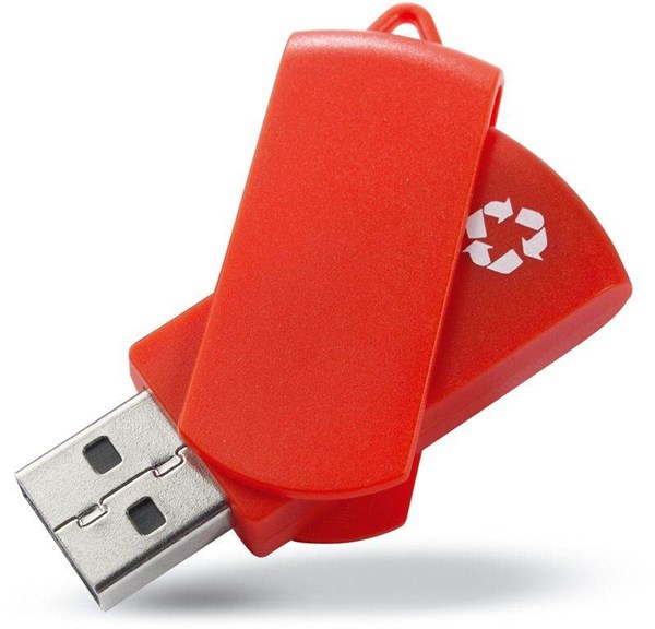 Obrázky: USB kľúč Recycloflash otočný 8 GB, oranžová