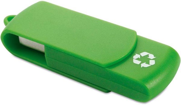 Obrázky: USB kľúč Recycloflash otočný 16 GB, zelená