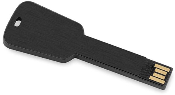 Obrázky: Keyflash čierny hliník.flash disk tvar kľúča 16GB