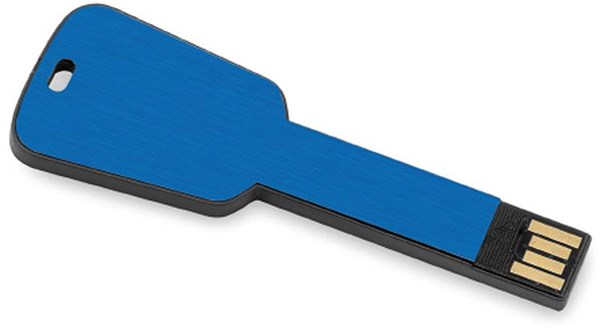 Obrázky: Keyflash modrý hliník. flash disk tvar kľúča 16GB