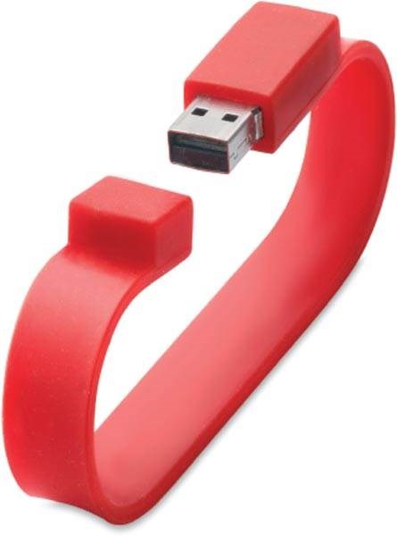 Obrázky: Wristflash USB disk červený náramok 32GB, Obrázok 3
