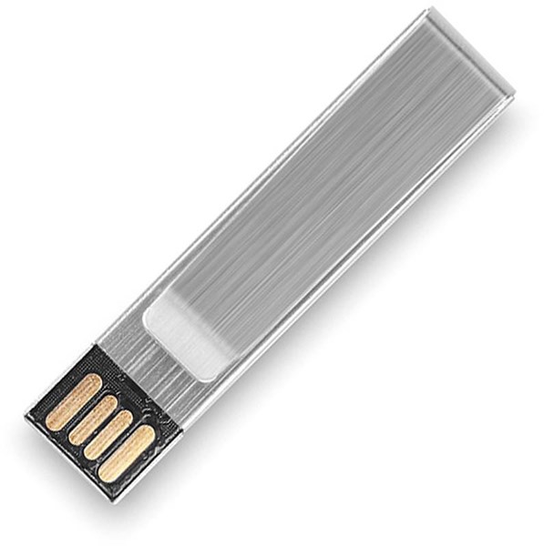 Obrázky: Strieborný hliníkový flash disk  2GB s klipom