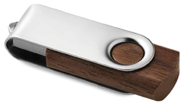 Obrázky: Turnwoodflash rotujúci flash disk 1GB, tmavohnedá