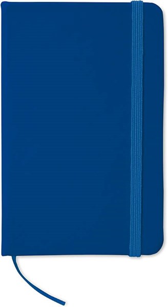 Obrázky: Modrý linajkový zápisník s elastickou páskou, A6