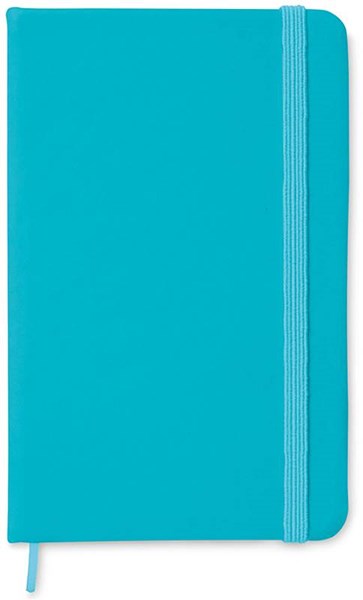 Obrázky: Svetlomodrý linajkový blok s elastickou páskou,A6