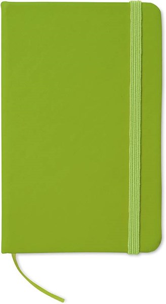 Obrázky: Zelený linajkový zápisník s elastickou páskou, A6
