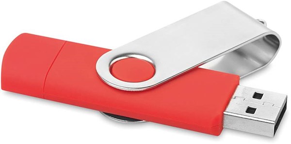 Obrázky: OTG Twister flash disk 16 GB s micro USB,červený, Obrázok 3