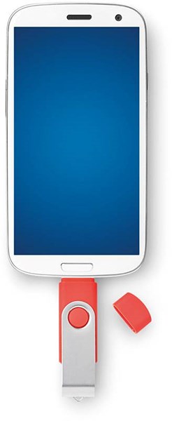 Obrázky: OTG Twister flash disk 16 GB s micro USB,červený, Obrázok 5