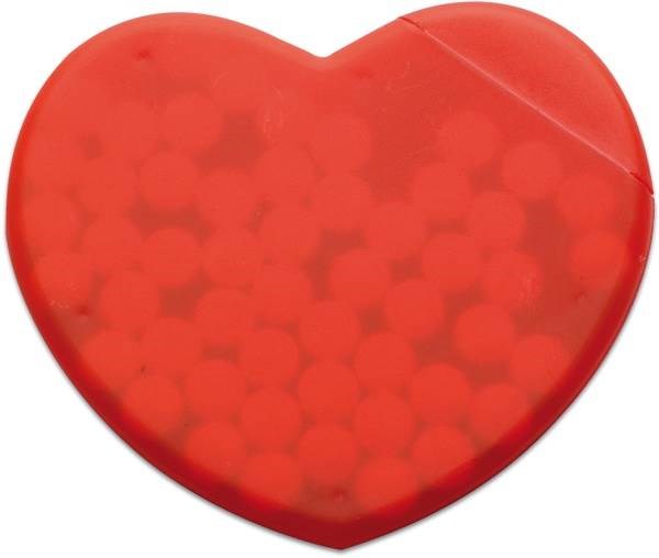 Obrázky: Cukríky v červenom dávkovači v tvare srdca