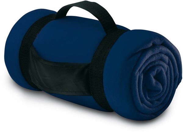 Obrázky: Flísová deka s popruhami, modrá