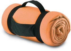 Obrázky: Flísová deka s popruhami, oranžová