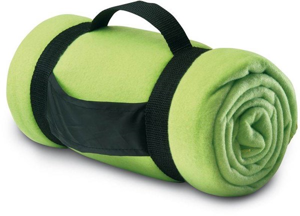 Obrázky: Limetková flísová deka s popruhami