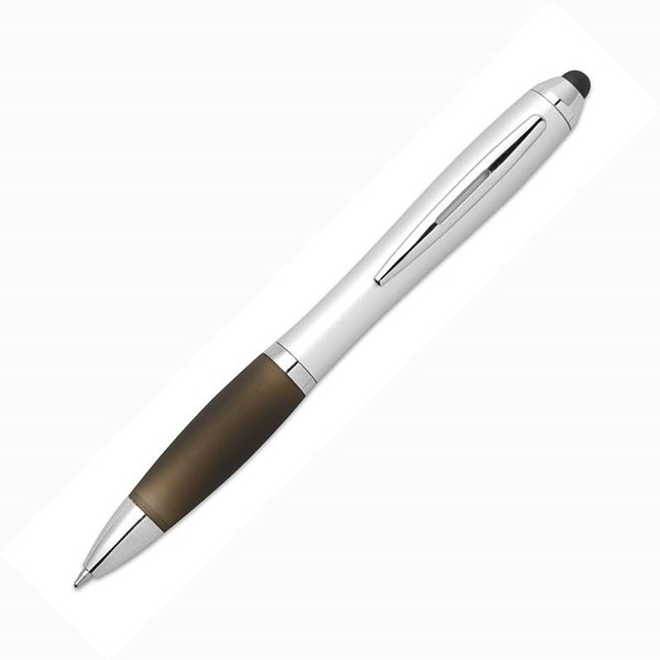 Obrázky: Plastové guličkové pero so stylusom čierne