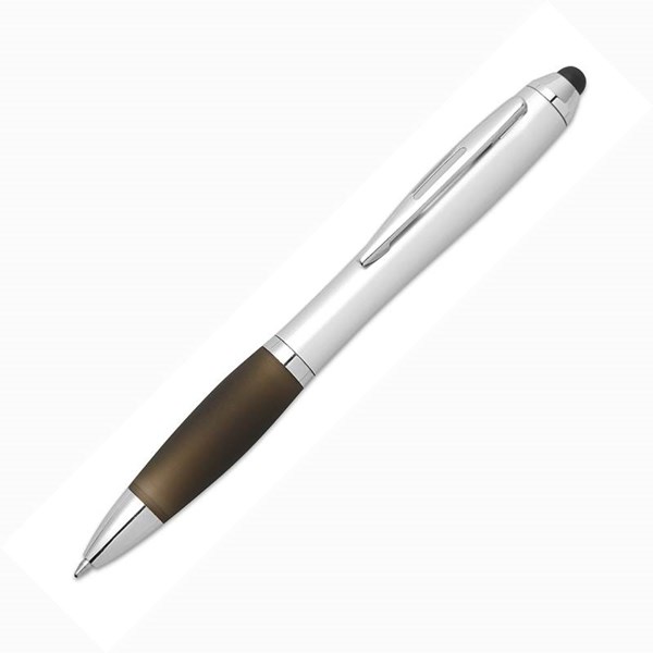 Obrázky: Plastové guličkové pero so stylusom čierne, Obrázok 2
