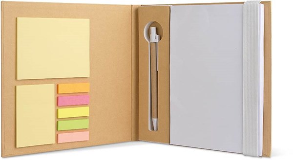 Obrázky: Recyklovaný zápisník s memo lístkami a gul.perom 