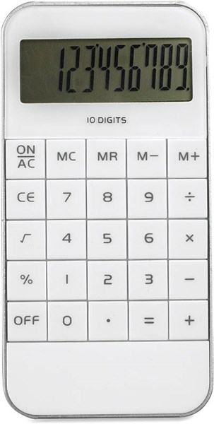 Obrázky: Biela 10 miestna kalkulačka z ABS plastu, Obrázok 2