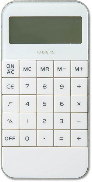 Obrázky: Biela 10 miestna kalkulačka z ABS plastu, Obrázok 3