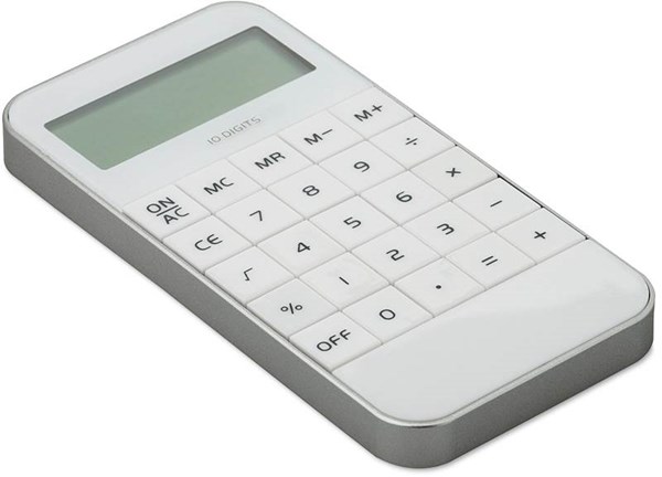 Obrázky: Biela 10 miestna kalkulačka z ABS plastu, Obrázok 4