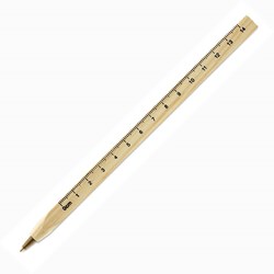 Obrázky: Hranaté drevené guličkové pero s pravítkom