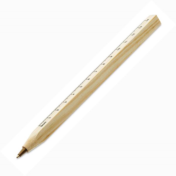 Obrázky: Hranaté drevené guličkové pero s pravítkom, Obrázok 2