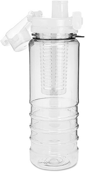 Obrázky: Biela plastová fľaša s vložkou na ovocie,700 ml, Obrázok 2