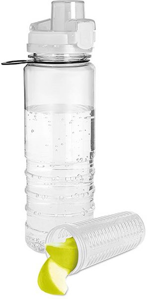 Obrázky: Biela plastová fľaša s vložkou na ovocie,700 ml, Obrázok 3