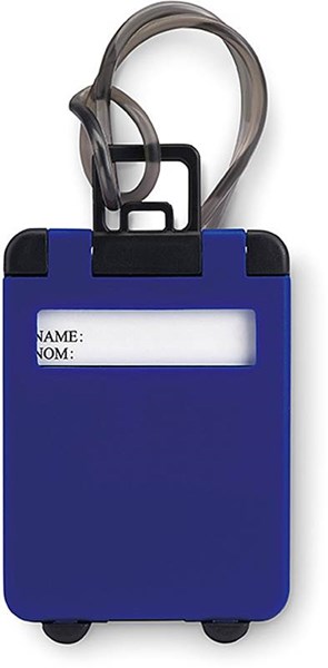 Obrázky: Kráľovská modrá plastová menovka na batožinu