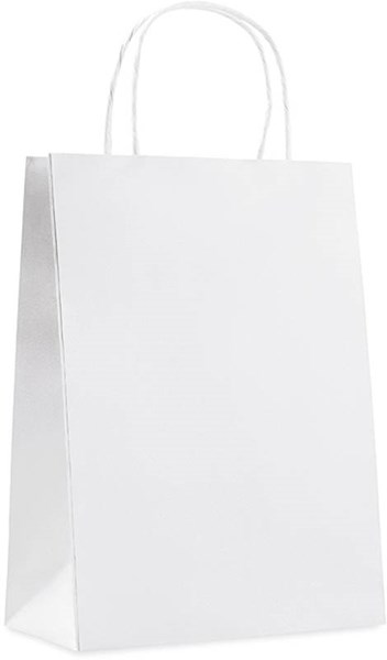 Obrázky: Papierová taška 22x11x30 cm, krútená šnúra, biela, Obrázok 2