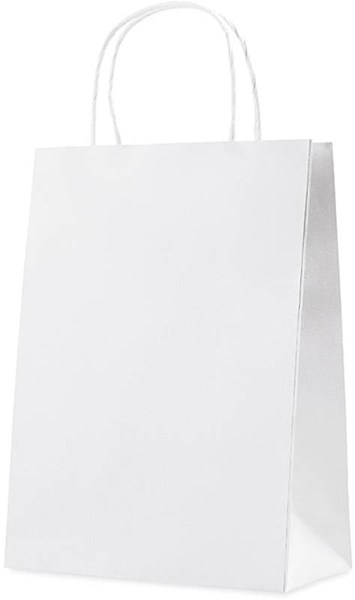 Obrázky: Papierová taška 22x11x30 cm, krútená šnúra, biela, Obrázok 4