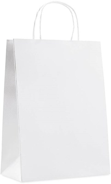 Obrázky: Papierová taška 26x11x36 cm, krútená šnúra, biela, Obrázok 2