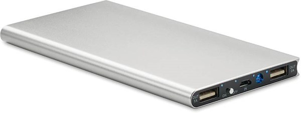 Obrázky: Strieborná Power banka Powerflat 8 8000 mAh