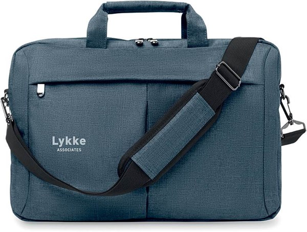 Obrázky: Modro-čierna polyesterová taška na laptop 15