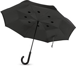 Obrázky: Čierny obojstranný dvojvrstvový dáždnik 23"