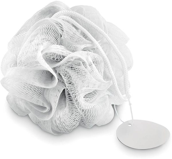 Obrázky: Biela umývacia špongia,tvar kvetiny na zavesenie