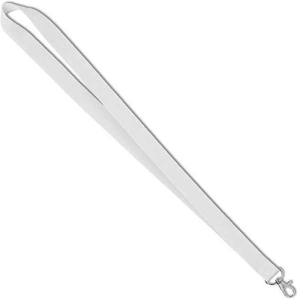 Obrázky: Biela šnúrka na krk s kovovou karabínkou