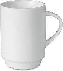 Obrázky: Biely stohovateľný porcelánový hrnček 200 ml