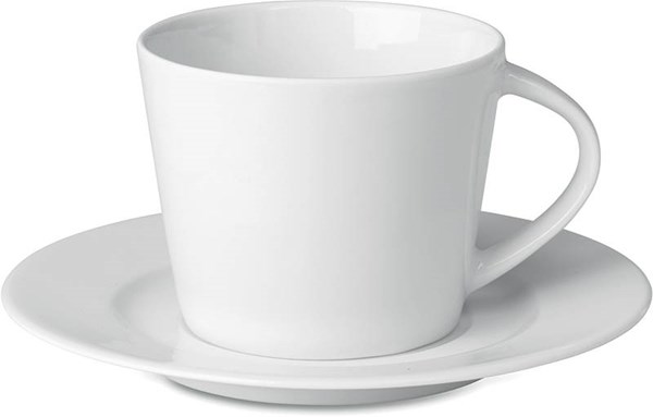 Obrázky: Biela porcelánová šálka s podšálkou na cappuccino