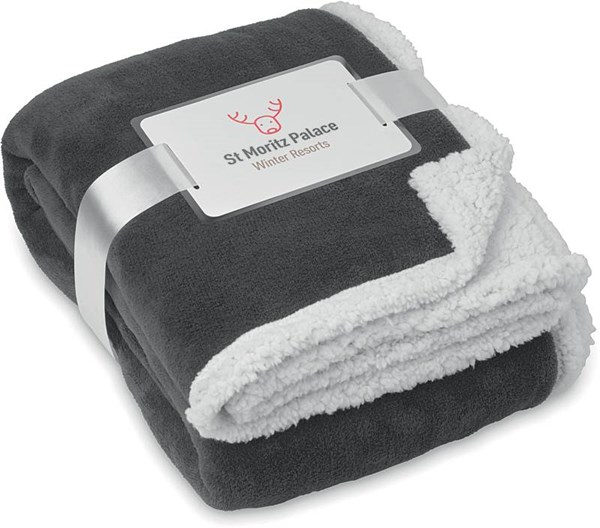 Obrázky: Šedá flísová deka s podšitím a komplimentkou, Obrázok 2