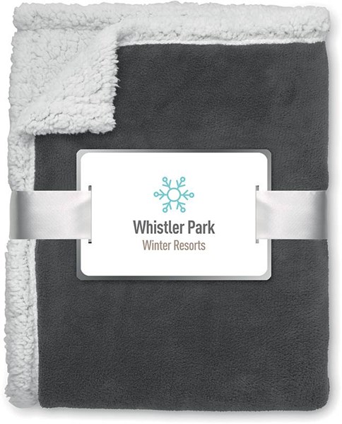 Obrázky: Šedá flísová deka s podšitím a komplimentkou, Obrázok 4