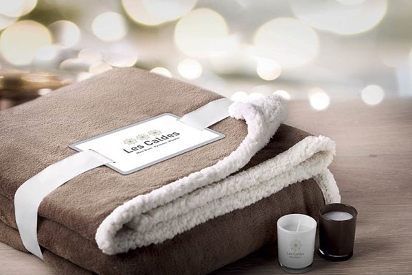 Obrázky: Béžová flísová deka s podšitím a komplimentkou, Obrázok 5