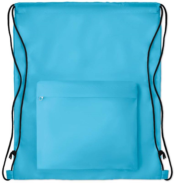 Obrázky: Veľký tyrkysový ruksak s predným vreckom na zips, Obrázok 3