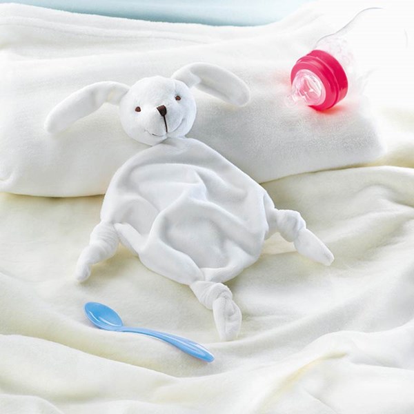 Obrázky: Biely plyšový uterák pre bábätká, Obrázok 2