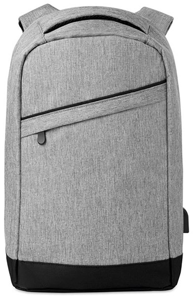 Obrázky: Elegantný šedý ruksak s USB nabíjacím káblom