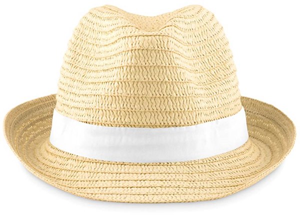 Obrázky: Slamený klobúk s bielou stuhou