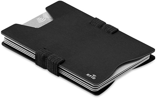 Obrázky: Čierne eloxované hliníkové RFID puzdro na karty, Obrázok 6
