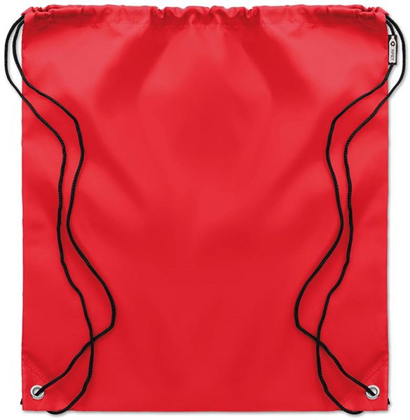 Obrázky: Červený ruksak so šnúrkami zo 190T RPET, Obrázok 2