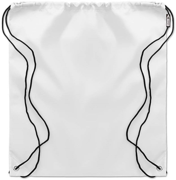 Obrázky: Biely ruksak so šnúrkami zo 190T RPET, Obrázok 2