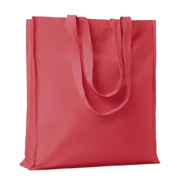 Obrázky: Červená bavlnená nákupná taška 140 g/m2